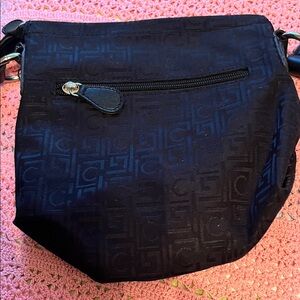 Liz Claiborne Black Monogram Crossbody Bag